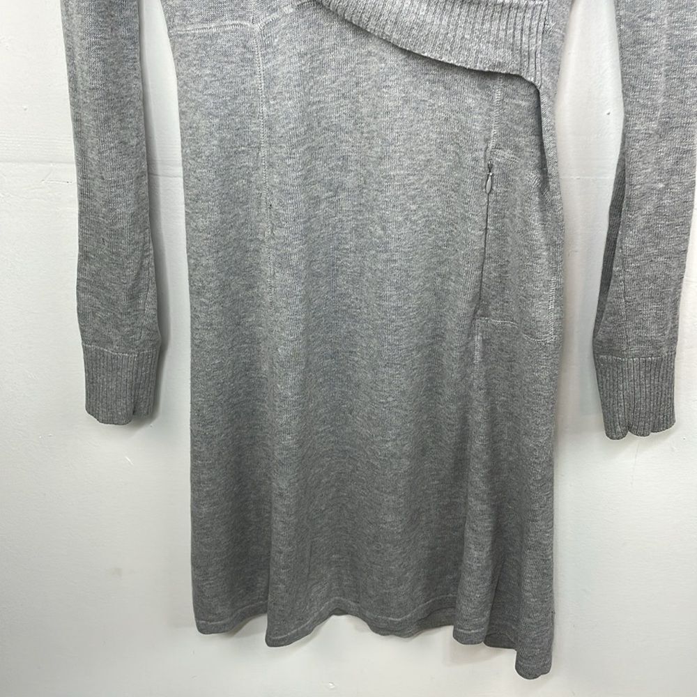Athleta Sochi Cowl neck Wrap Dress lightweight Sweater long sleeves size XS Gray - Picture 3 of 12